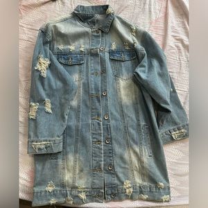 Long denim jacket